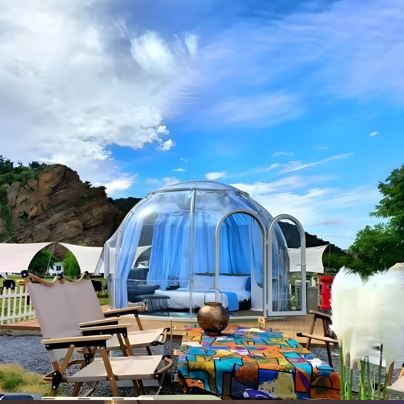 Prefab Modern Güneş Odası Kubbe Evler Bahçe Evi Glamping Resort Kubbe Çadırı