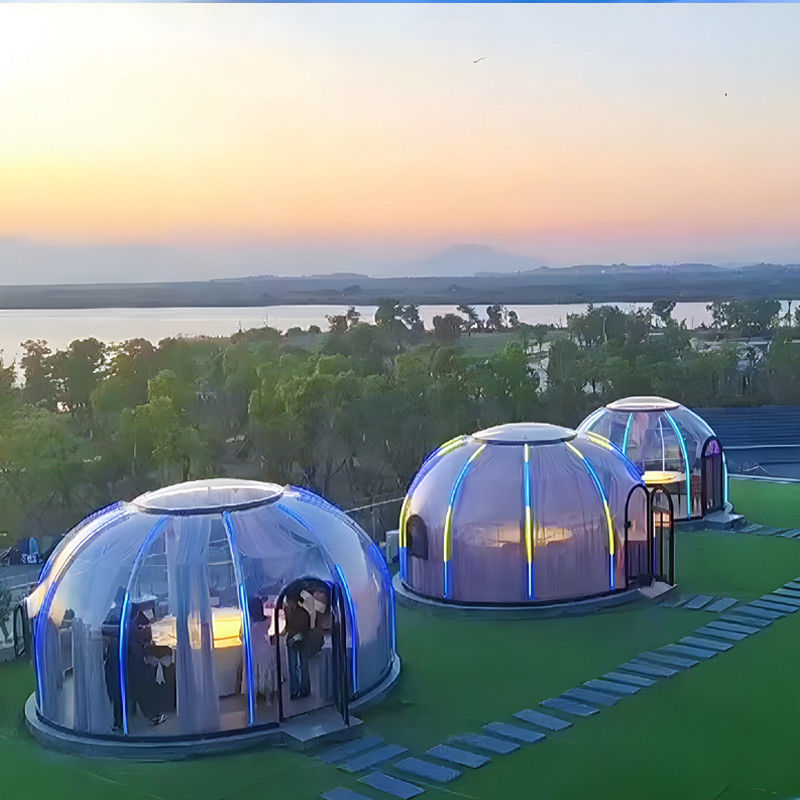 Prefab Modern Güneş Odası Kubbe Evler Bahçe Evi Glamping Resort Kubbe Çadırı