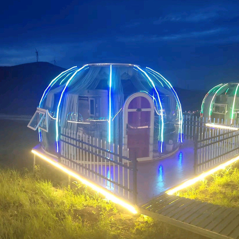 3m X 2.3m Igloo Bubble Çadırı Ahşap Karton Paketiyle Polikarbonat Kubbe Evi