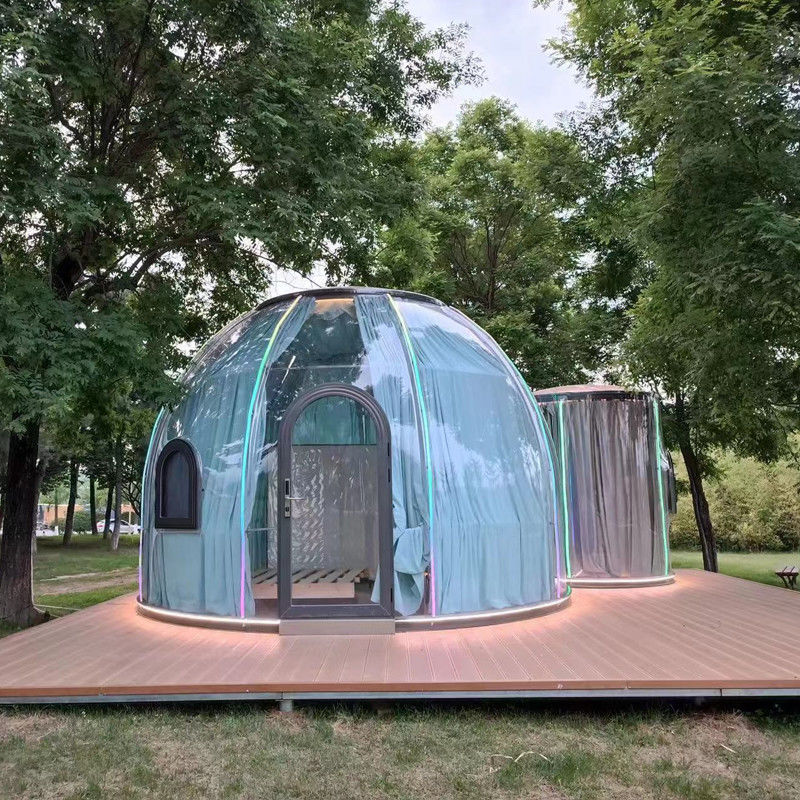 3m X 2.3m Igloo Bubble Çadırı Ahşap Karton Paketiyle Polikarbonat Kubbe Evi