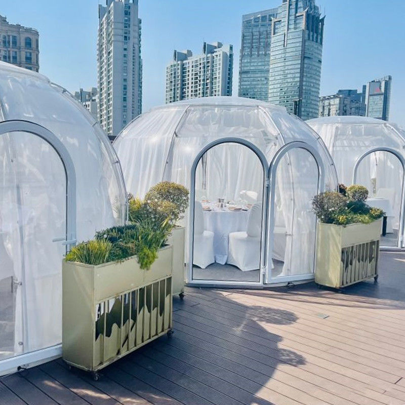 Açık Hava Ticaret Fuarı Çadırı Otel Bahçe Partisi Lüks Glamping PC Kış Geodezik Kubbe Çadırı