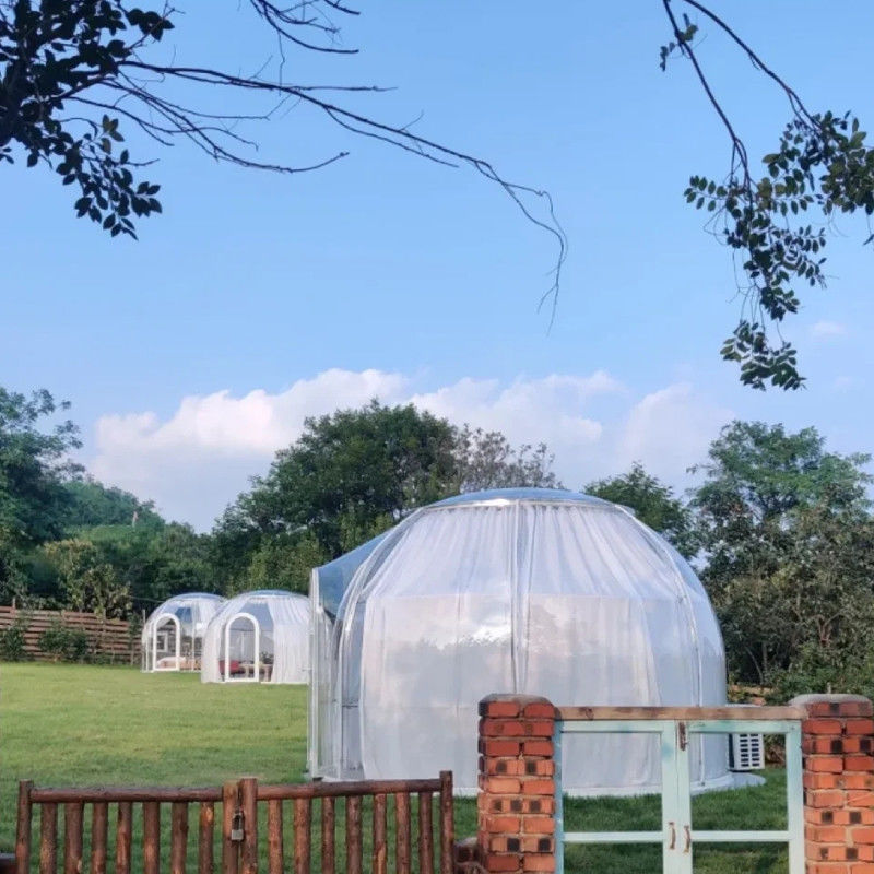 Açık Hava Ticaret Fuarı Çadırı Otel Bahçe Partisi Lüks Glamping PC Kış Geodezik Kubbe Çadırı