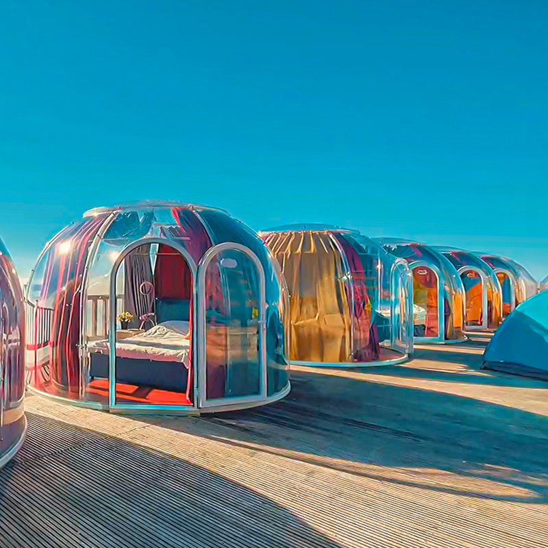 Açık Hava Ticaret Fuarı Çadırı Otel Bahçe Partisi Lüks Glamping PC Kış Geodezik Kubbe Çadırı